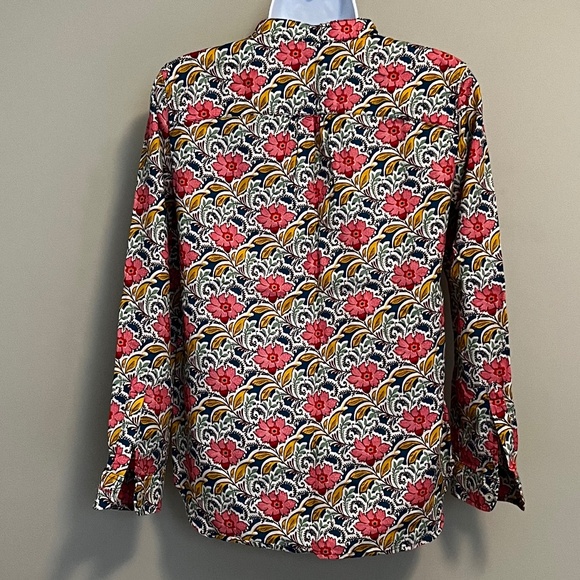 Floral Shirt with Henley Collar and Roll-up Sleeve Tab - Picture 5 of 13